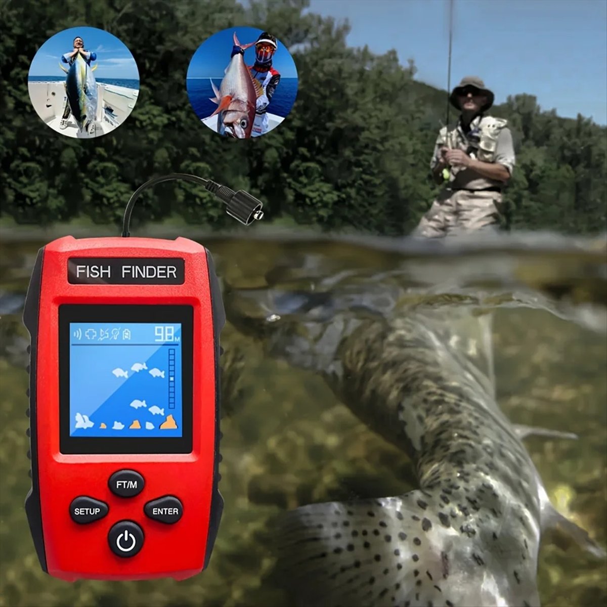 Kleuren LCD Fishfinder Bekabel - Fishing Depth Finder recensie en prijs